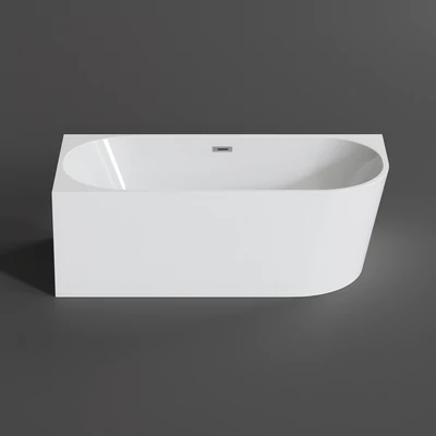 CORNER || Cadă de baie semi-freestanding, colț, stânga, alb, 150x75x58 cm