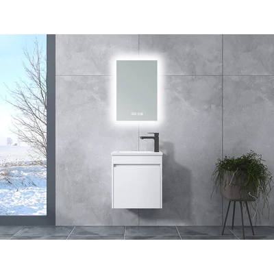 Zamora || White Dulap de baie cu lavoar și oglindă, LED