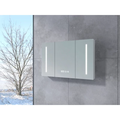Vicenza || White Dulap cu trei uși și oglindă, LED 100 cm
