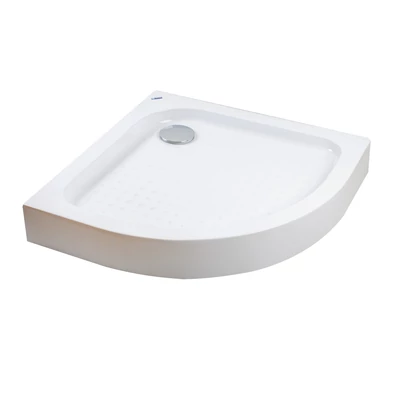 Almagro || 80x80x13,5 cm tăviță de duș semicirculară, acrilică, cu sifon inclus