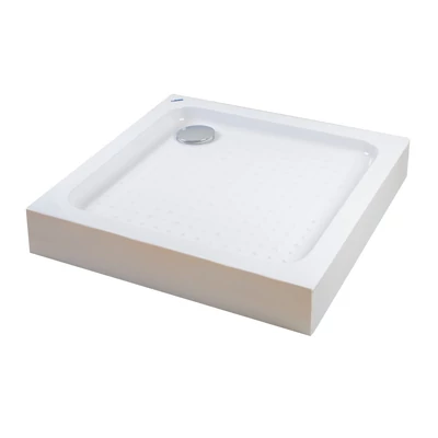 Almagro || 80x80x13,5 cm tăviță de duș pătrată, acrilică, cu sifon inclus