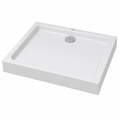 Almagro || 80x120x13,5 cm tăviță de duș pătrată, dreptunghiulară, acrilică, cu sifon inclus