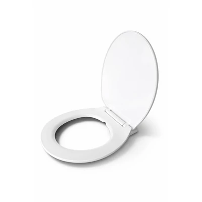 Capac WC SOFTY, închidere lentă (soft-close), alb, plastic, sistem anti-trântire