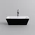CUBE || Cadă de baie freestanding, negru-alb, 170x75x58 cm