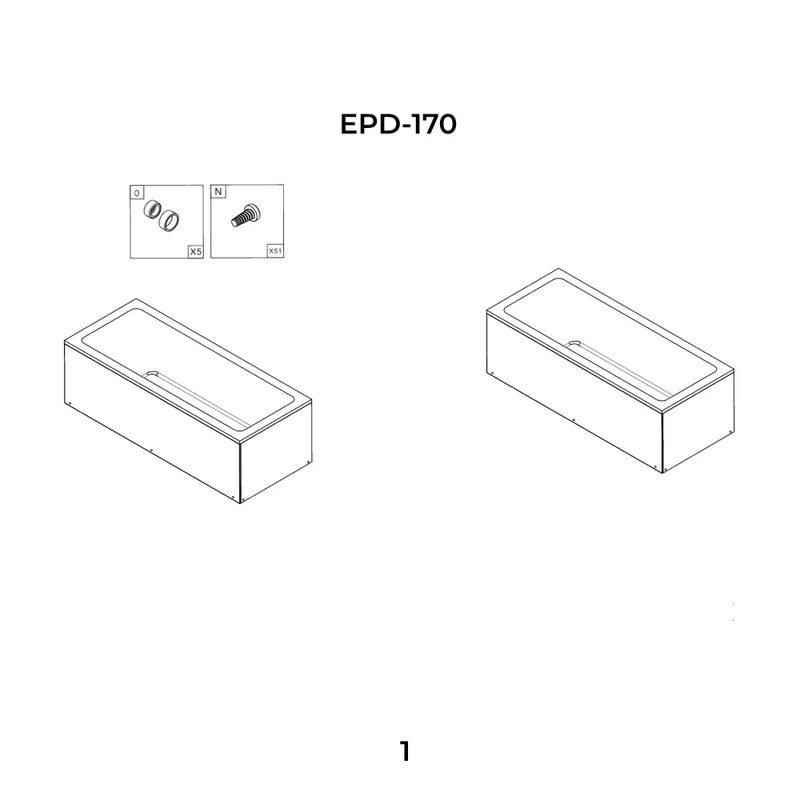 Peru || Căzi de baie rectangulare 170x70