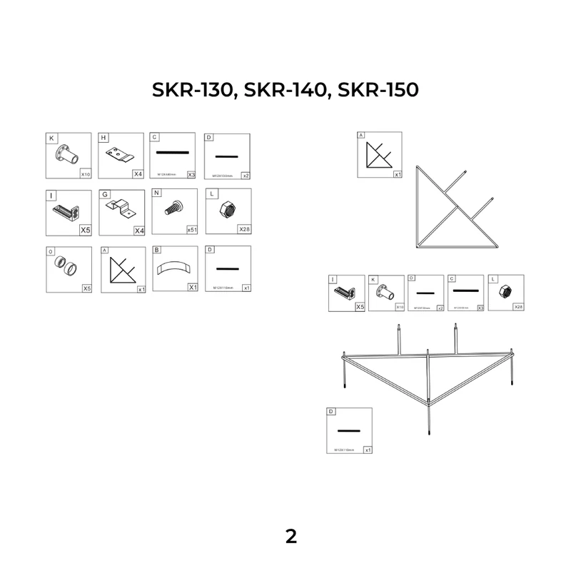 RIO || Căzi de baie pe colț simetrice 130x130-150x150