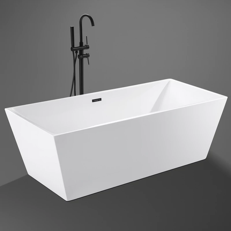 CUBE || Cadă de baie freestanding, alb, 170x75x58 cm