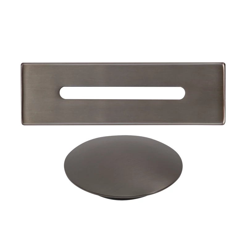 Capac de preaplin și capac de scurgere pentru cadă freestanding, gun grey