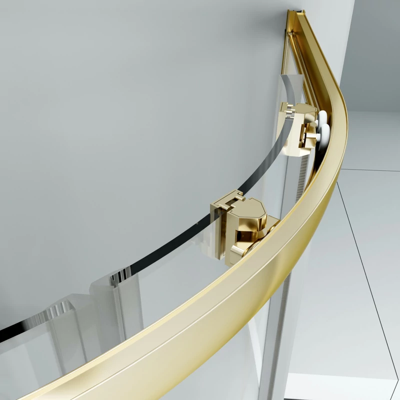 Murcia || Gold Cabină De Duș Semirotundă 80x80, 190cm, 6mm NANO