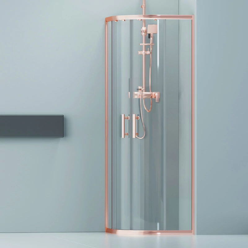 Murcia Rose Gold Cabină De Duș Semirotundă 80x80, 190cm, 6mm NANO
