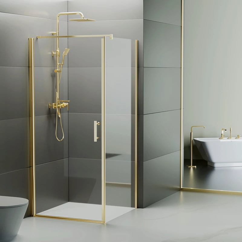 Rubio || Gold Cabină de duș 80x80, 195cm, 6mm