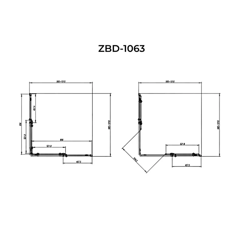 Belver || Duo Cabină de duș 100x100 195cm, 6mm, model cu două uși