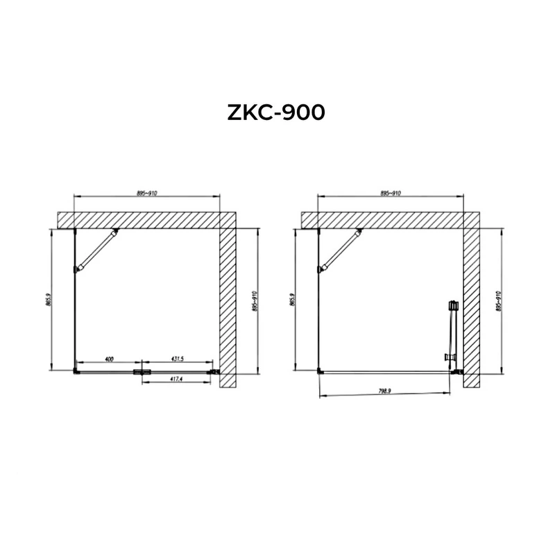 Cordoba || Duo Cabină de duș 90x90, 195cm, 6mm
