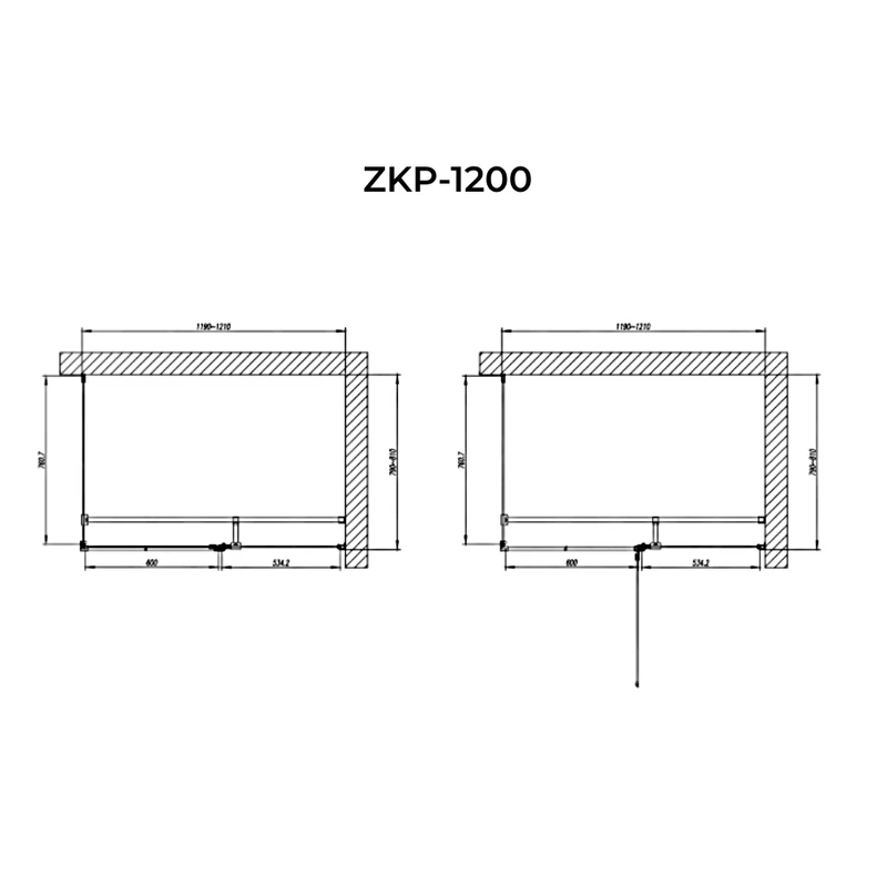 Pilas || Cabină de duș 80x120, 195cm, 6mm