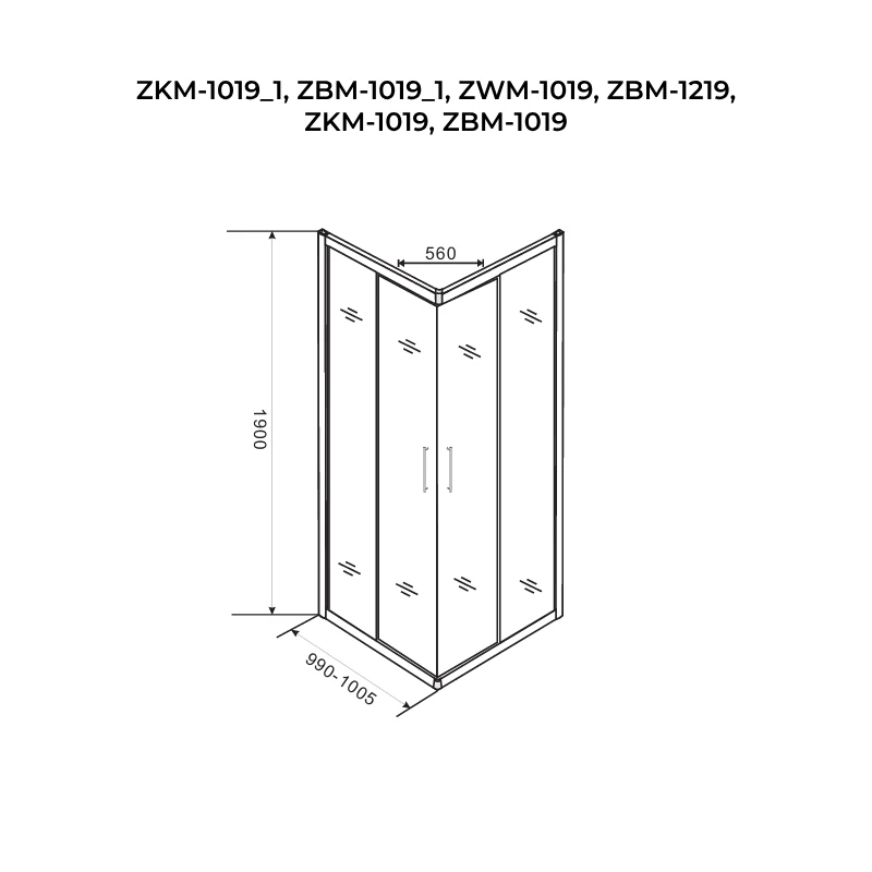 Toulon || 6mm Shadow Cabină de duș 100*100 190cm