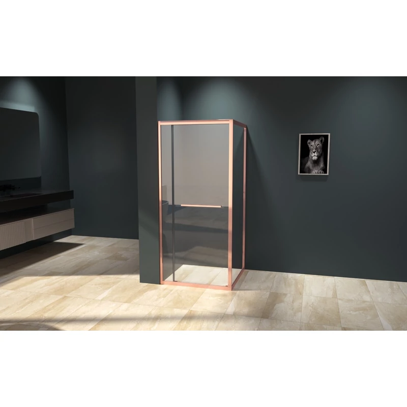 Firenze || Cabină de duș Rose Gold 6mm 80cm