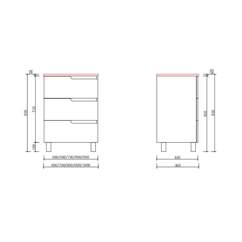 Torino || Gri antracit mat, dulap de baie cu lavoar 60cm