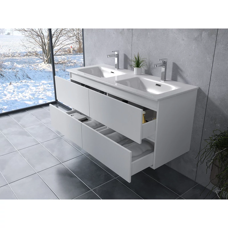 Dijon || White Dulap de baie cu lavoar 120cm