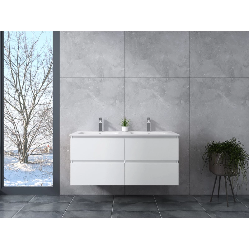 Dijon || White Dulap de baie cu lavoar 120cm