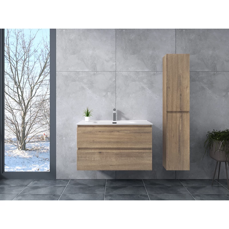 Catania Sonoma Dulap de baie cu lavoar 60cm