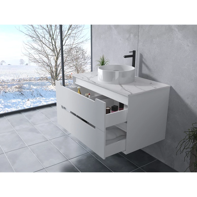 Genova || White Dulap de baie cu lavoar 60 cm