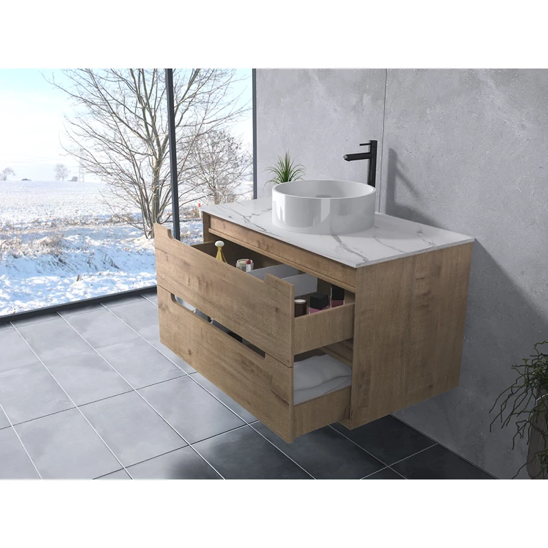 Genova || Sonoma Dulap de baie cu lavoar 80 cm