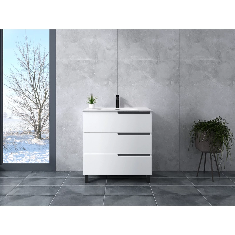 Torino || White Dulap de baie cu lavoar 60cm