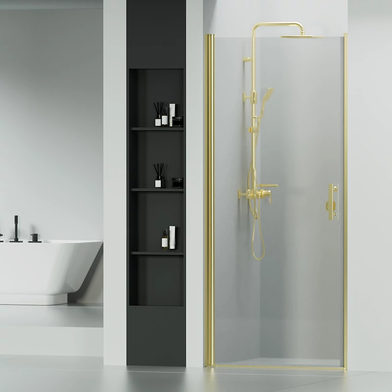 Madeira || Gold 80 ușă de duș care se deschide, 190cm, 6mm