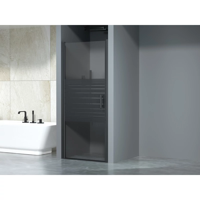 Madeira || Black Pattern 80 ușă de duș care se deschide, 190cm, 6mm