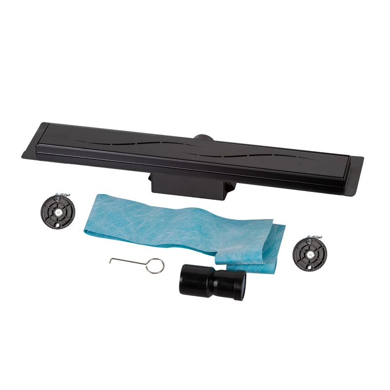 Burela || negru mat scurgere de duș liniară, 50 cm