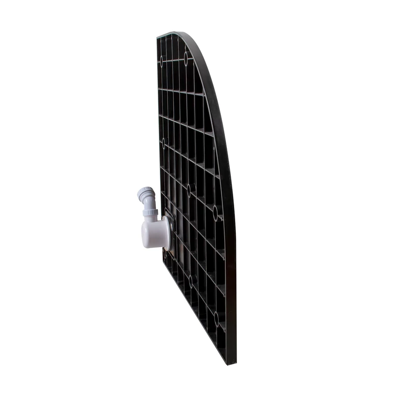 Cagliari || Black 80x80x2,6 cm tăviță de duș semicirculară, SMC, cu sifon inclus
