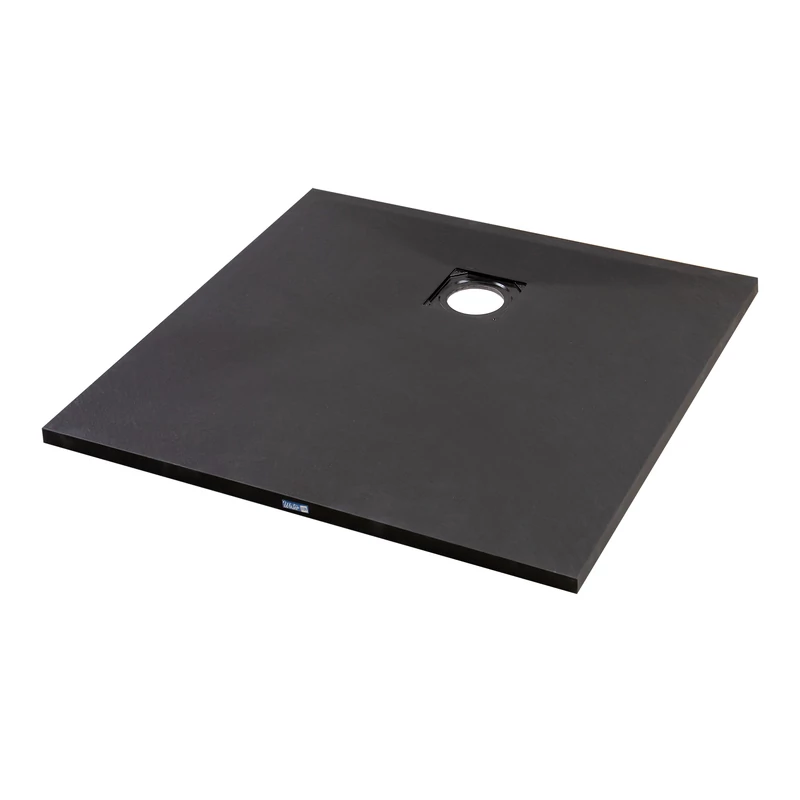 Cagliari || Black 80x80x2,6 cm tăviță de duș pătrată, SMC, cu sifon inclus