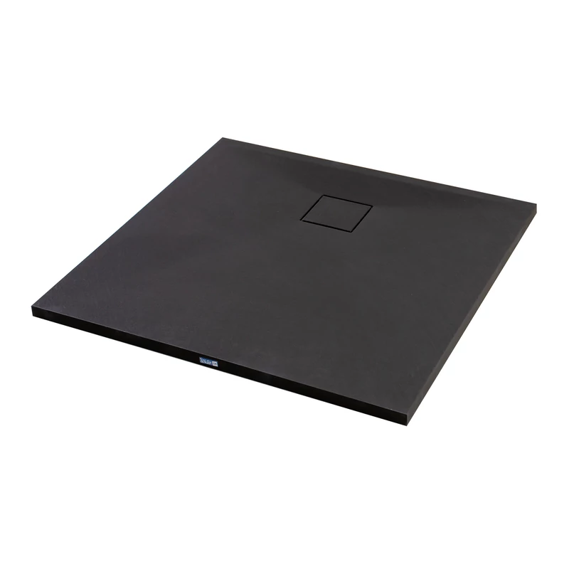Cagliari || Black 80x80x2,6 cm tăviță de duș pătrată, SMC, cu sifon inclus