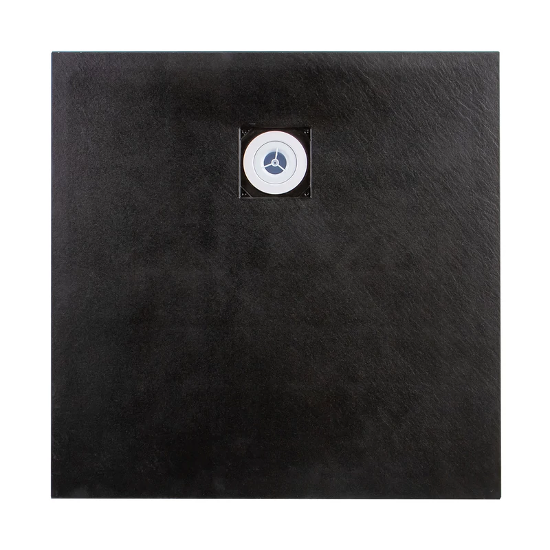 Cagliari || Black 80x80x2,6 cm tăviță de duș pătrată, SMC, cu sifon inclus
