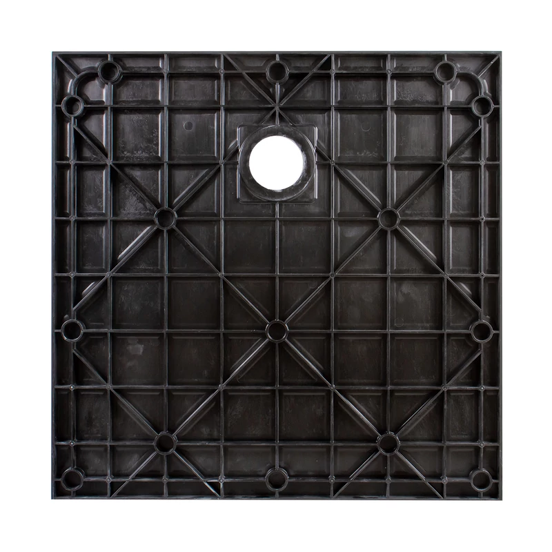 Cagliari || Black 80x80x2,6 cm tăviță de duș pătrată, SMC, cu sifon inclus