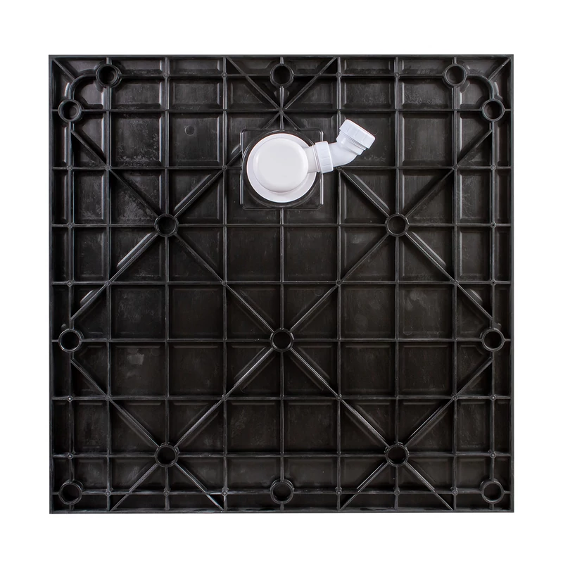 Cagliari || Black 80x80x2,6 cm tăviță de duș pătrată, SMC, cu sifon inclus