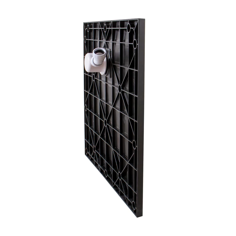 Cagliari || Black 80x80x2,6 cm tăviță de duș pătrată, SMC, cu sifon inclus