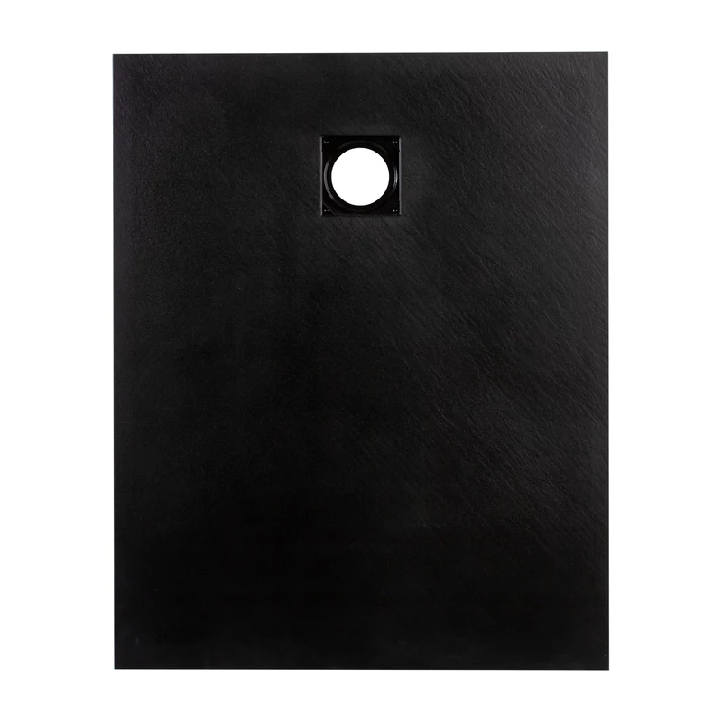 Cagliari || Black 80x100x2,6 cm tăviță de duș pătrată, SMC, cu sifon inclus