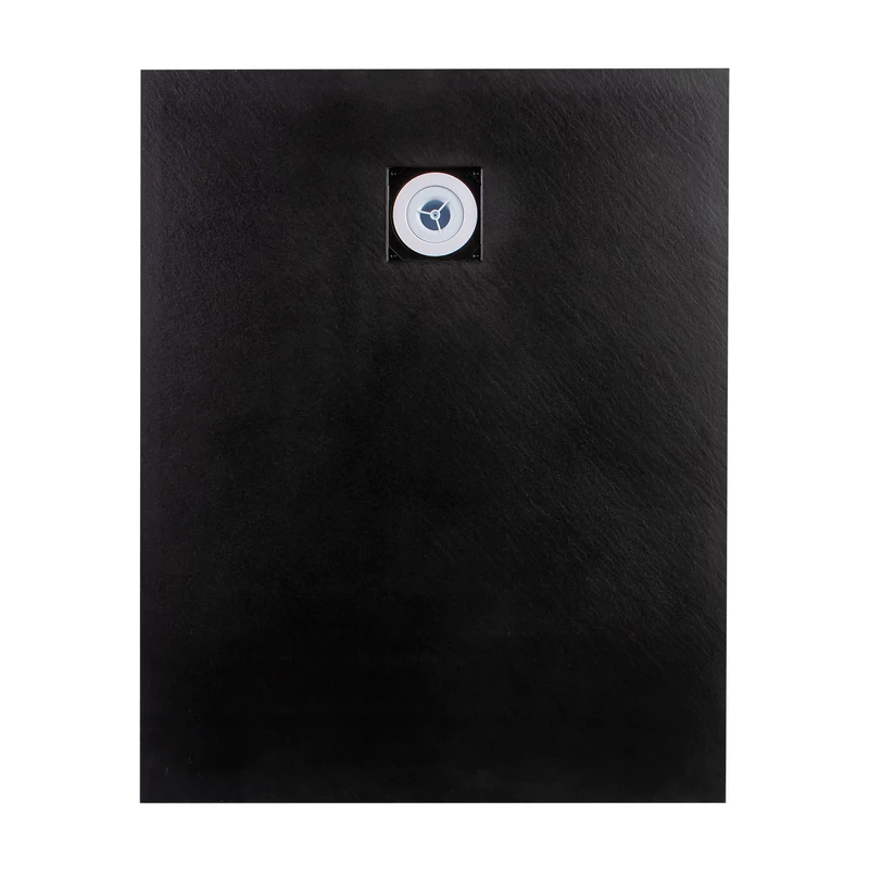Cagliari || Black 80x100x2,6 cm tăviță de duș pătrată, SMC, cu sifon inclus