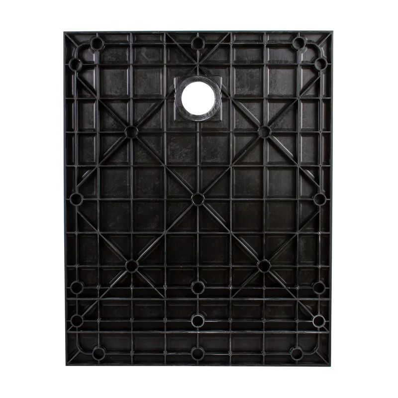Cagliari || Black 80x100x2,6 cm tăviță de duș pătrată, SMC, cu sifon inclus