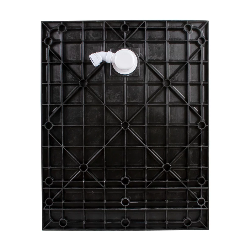 Cagliari || Black 80x100x2,6 cm tăviță de duș pătrată, SMC, cu sifon inclus