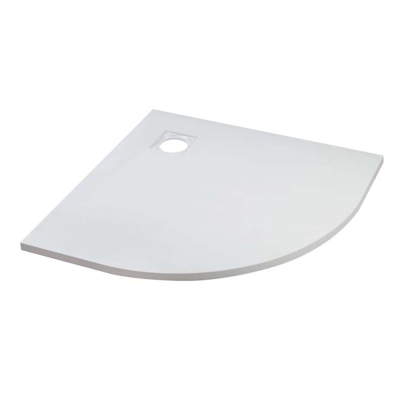 Cagliari || White 80x80x2,6 cm tăviță de duș semicirculară, SMC, cu sifon inclus