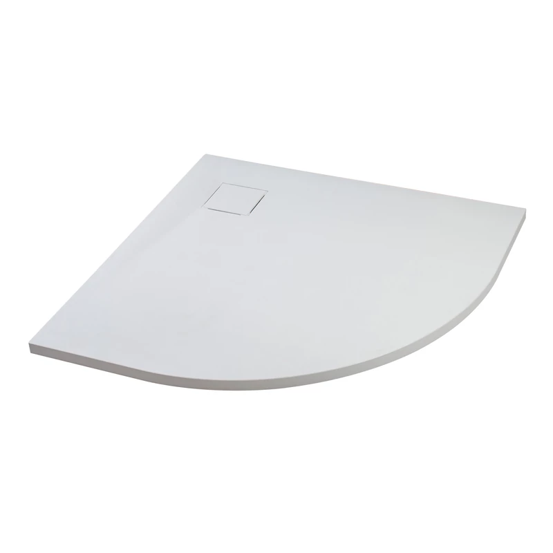 Cagliari || White 80x80x2,6 cm tăviță de duș semicirculară, SMC, cu sifon inclus