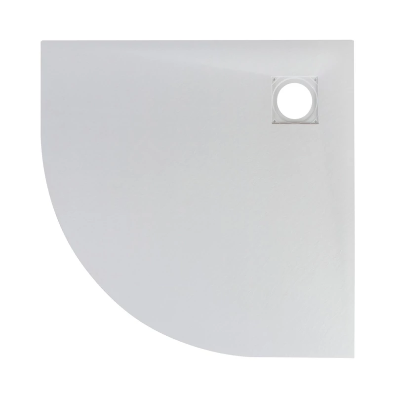 Cagliari || White 80x80x2,6 cm tăviță de duș semicirculară, SMC, cu sifon inclus