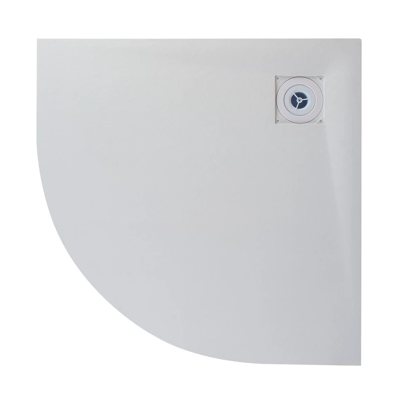 Cagliari || White 80x80x2,6 cm tăviță de duș semicirculară, SMC, cu sifon inclus