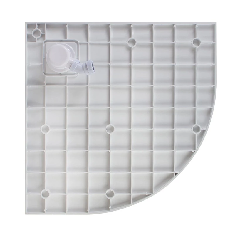 Cagliari || White 80x80x2,6 cm tăviță de duș semicirculară, SMC, cu sifon inclus