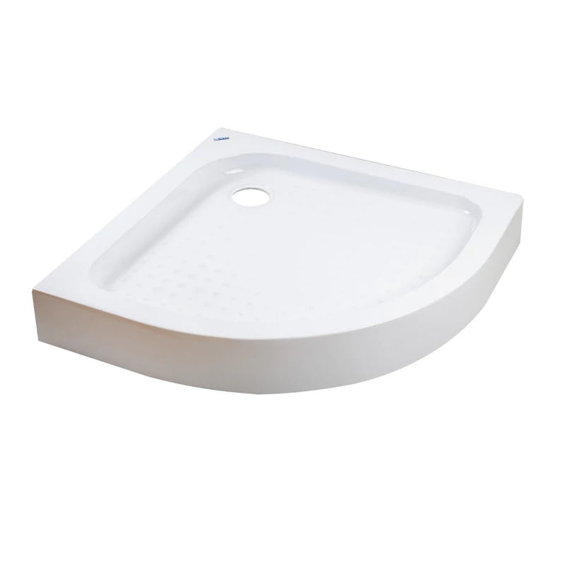 Almagro || 80x80x13,5 cm tăviță de duș semicirculară, acrilică, cu sifon inclus