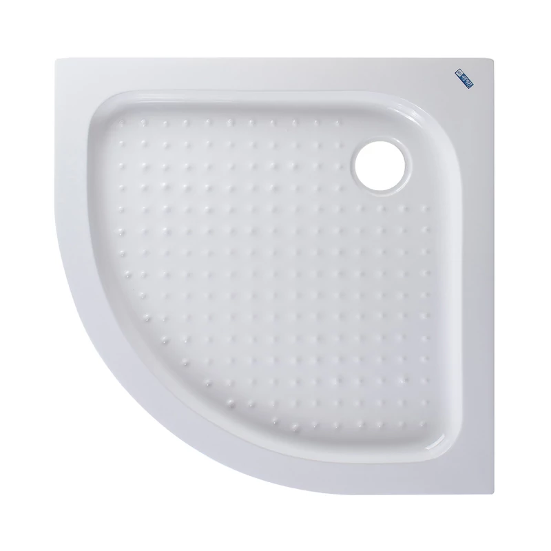 Almagro || 80x80x13,5 cm tăviță de duș semicirculară, acrilică, cu sifon inclus