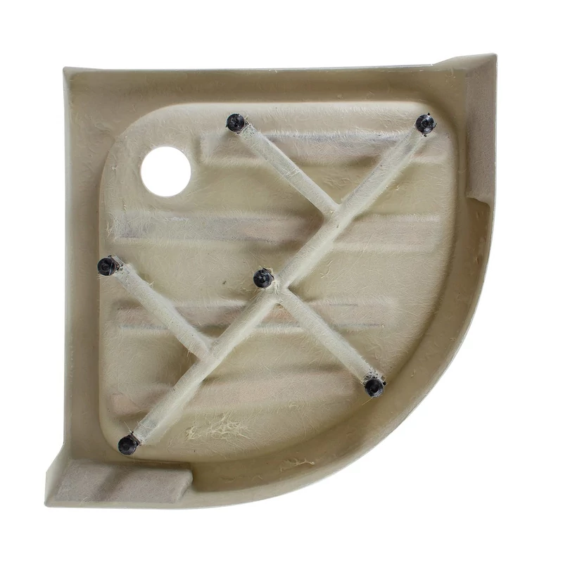 Almagro || 80x80x13,5 cm tăviță de duș semicirculară, acrilică, cu sifon inclus