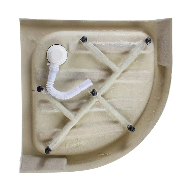 Almagro 80x80x13,5 cm tăviță de duș semicirculară, acrilică, cu sifon inclus